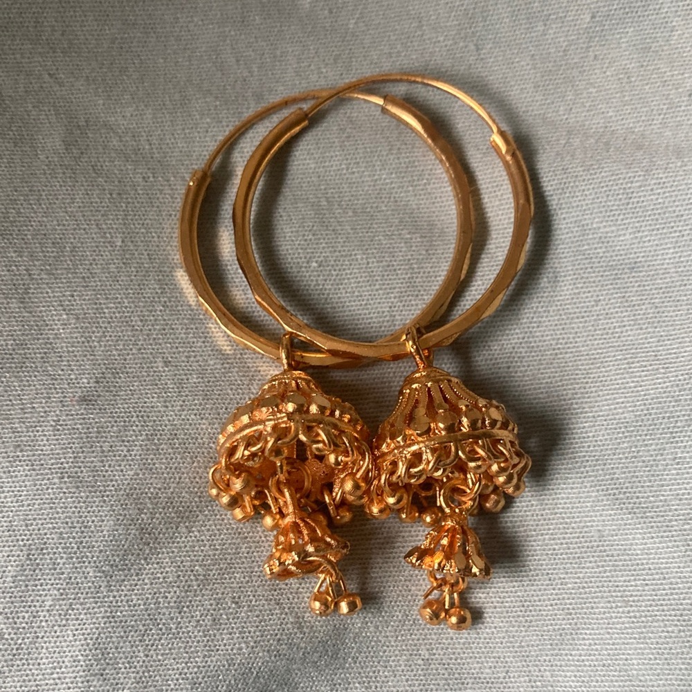 Elegant Gold plated Hoop jhumkis